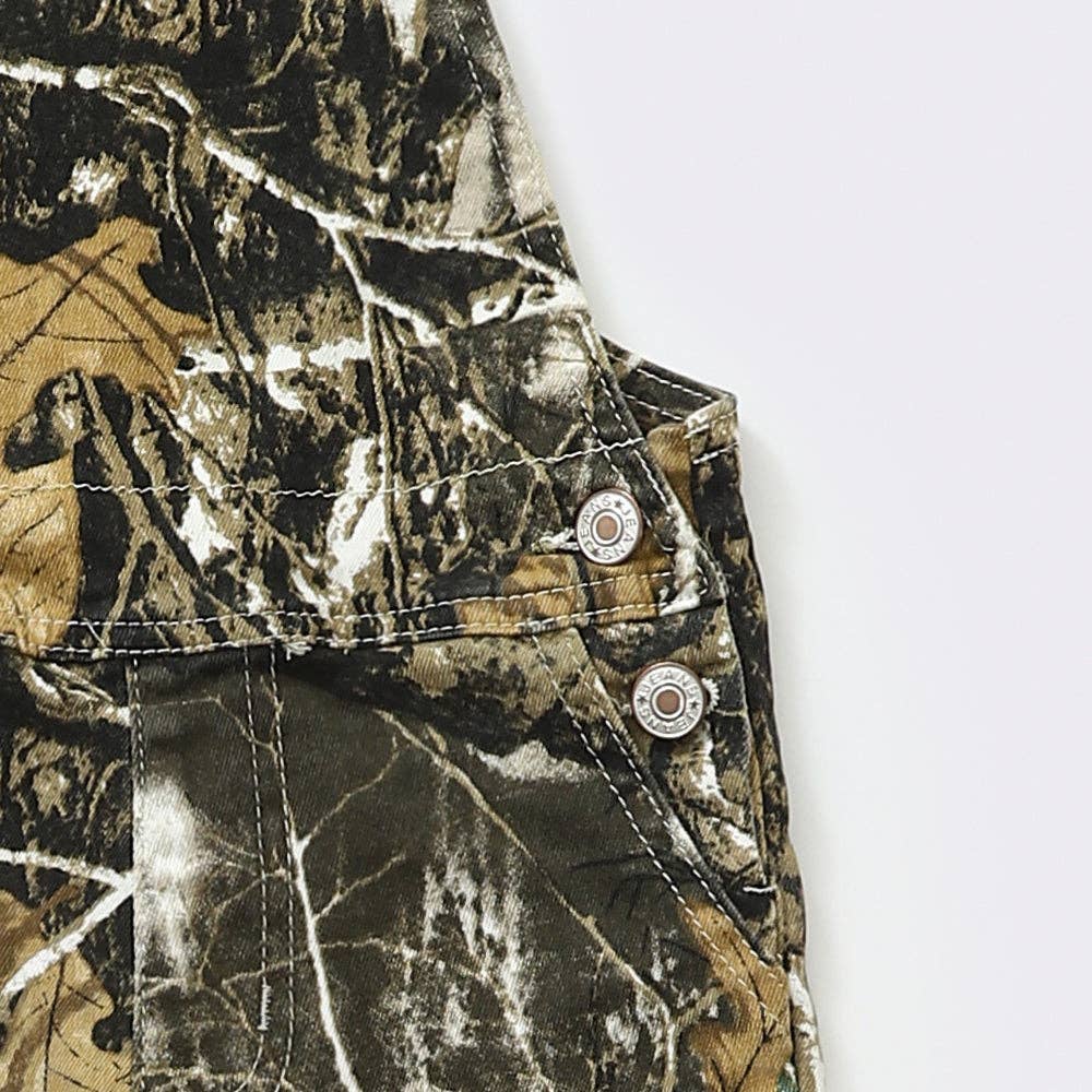 Camo Denim Overalls: 4T