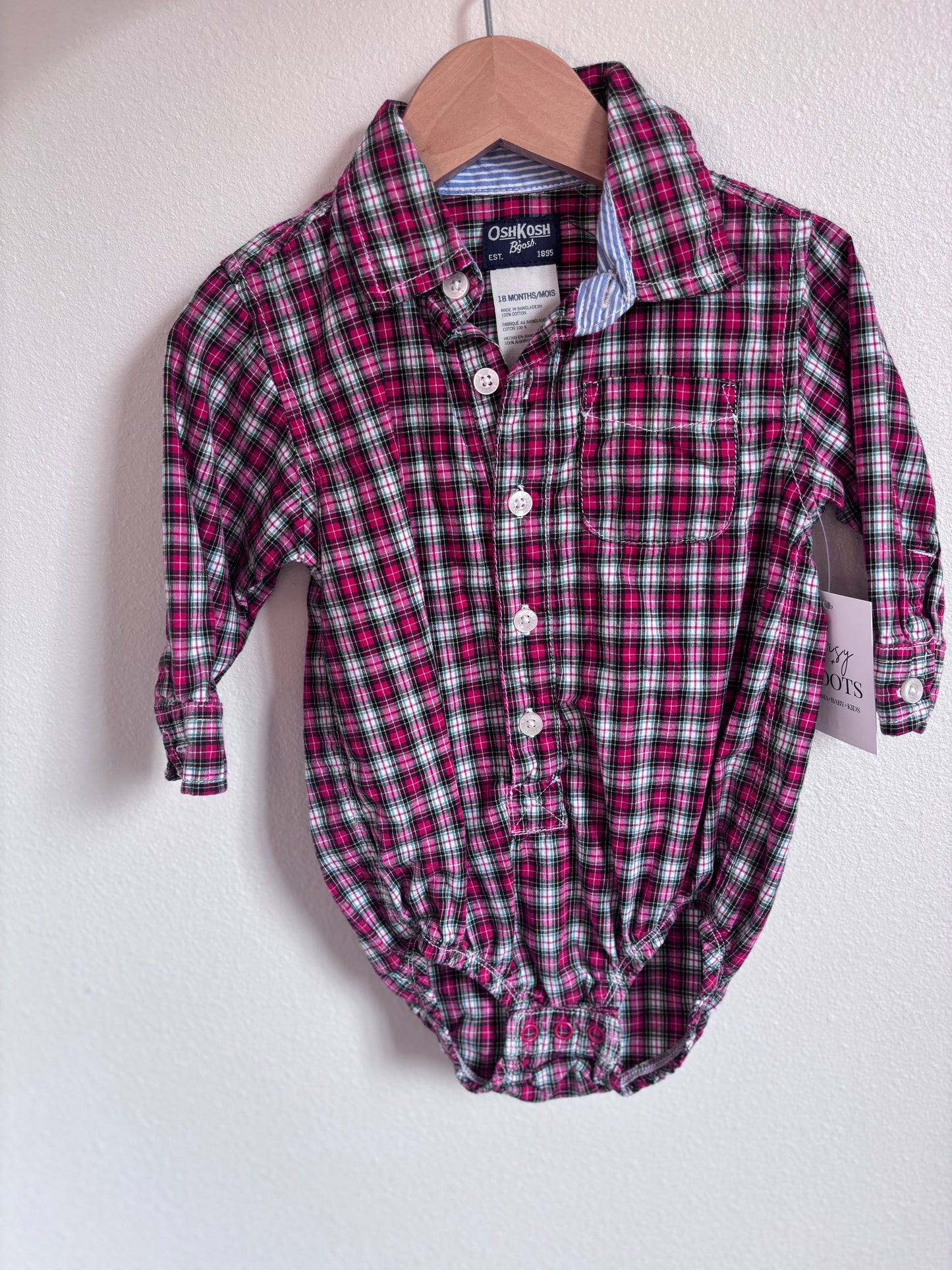 Oshkosh Flannel Onesie(Pre-Loved)(18M)