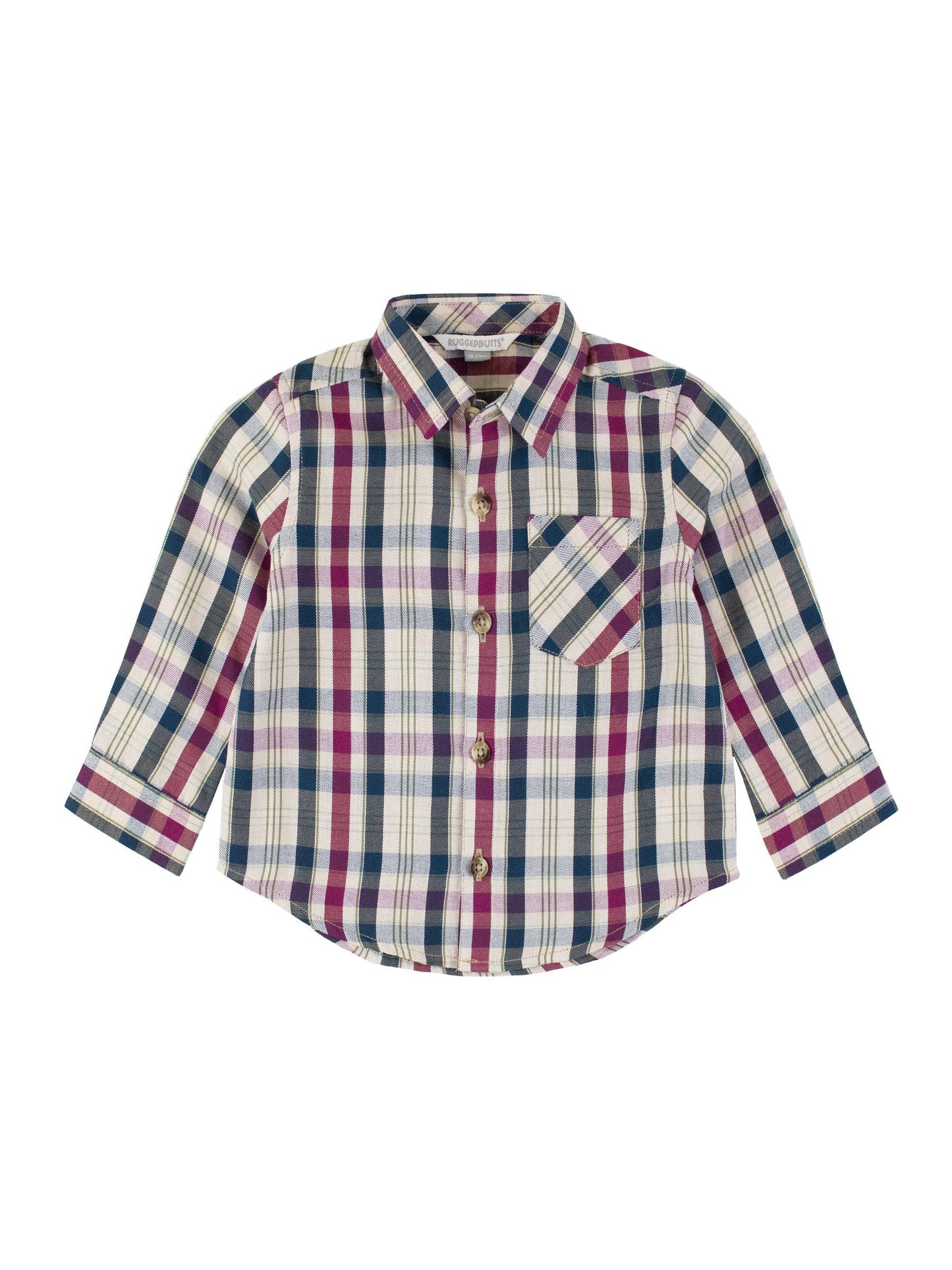 Boys Plaid Long Sleeve Button Down Shirt