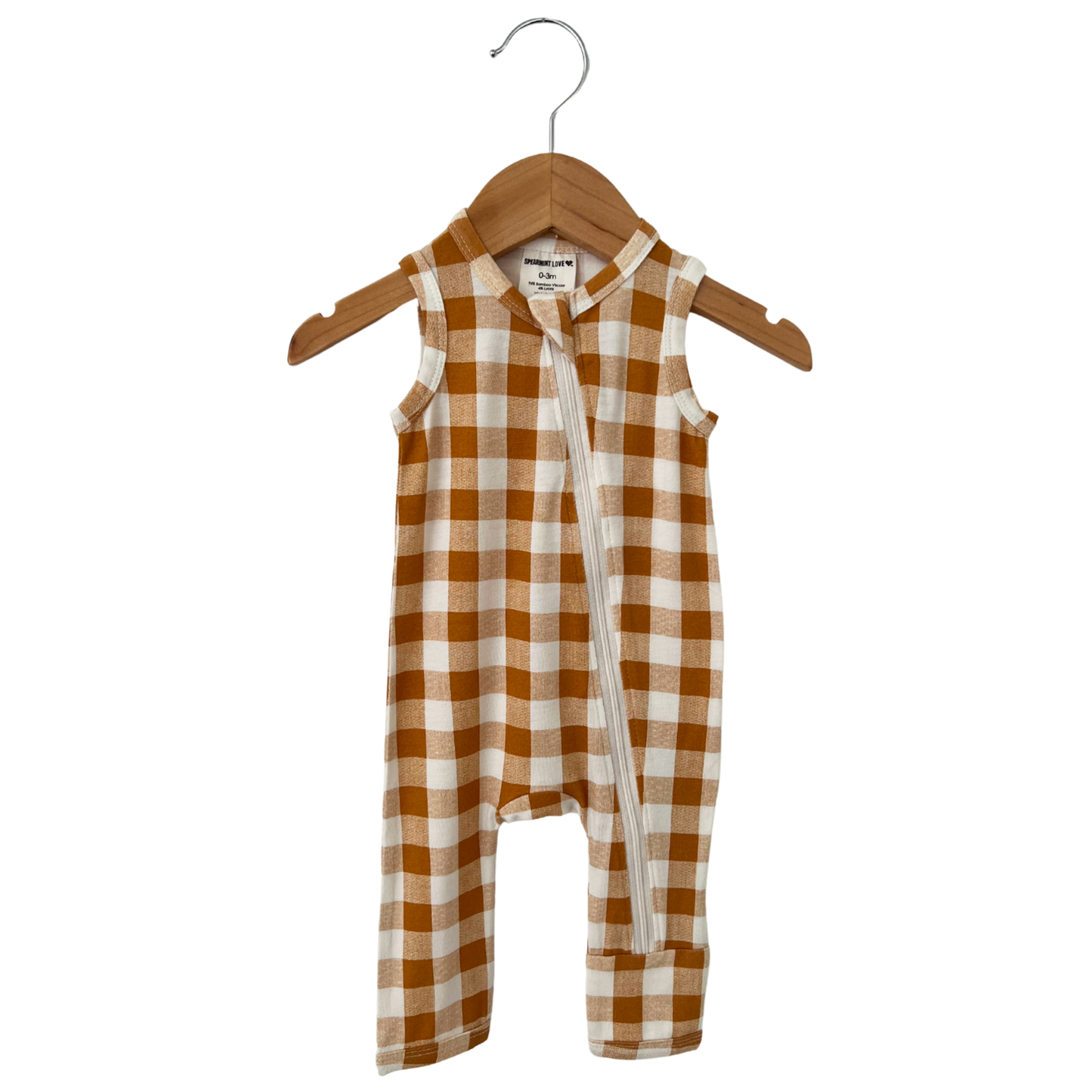 Sleeveless Zip Romper, Tuscany Plaid: 12 - 18 mo.