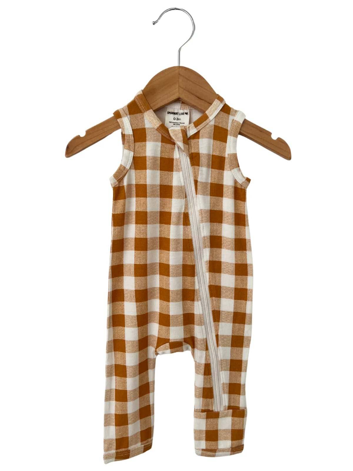 Sleeveless Zip Romper, Tuscany Plaid: 12 - 18 mo.