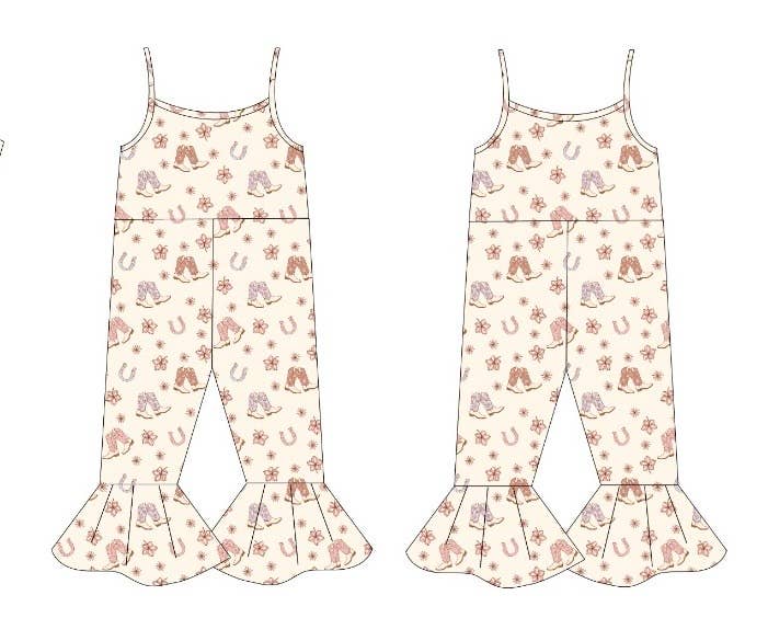 Cowgirl Western | Bamboo Bell Bottom Romper