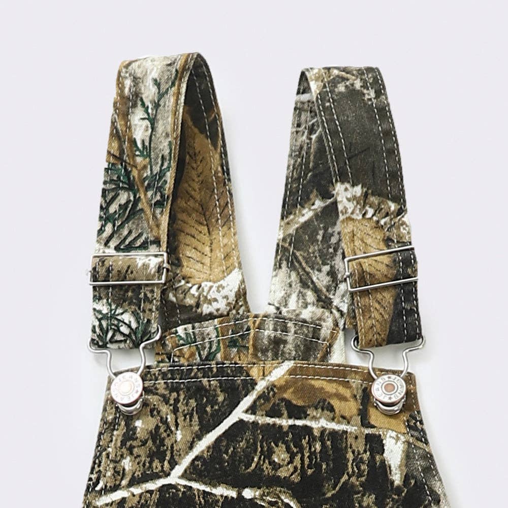 Camo Denim Overalls: 4T