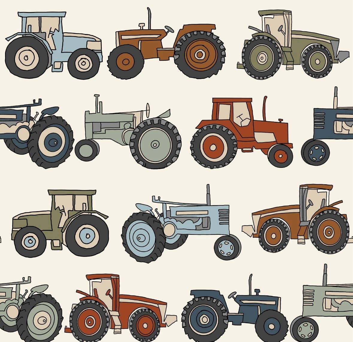 Tractors (Ribbed) | Bamboo Two Piece Pajama Set