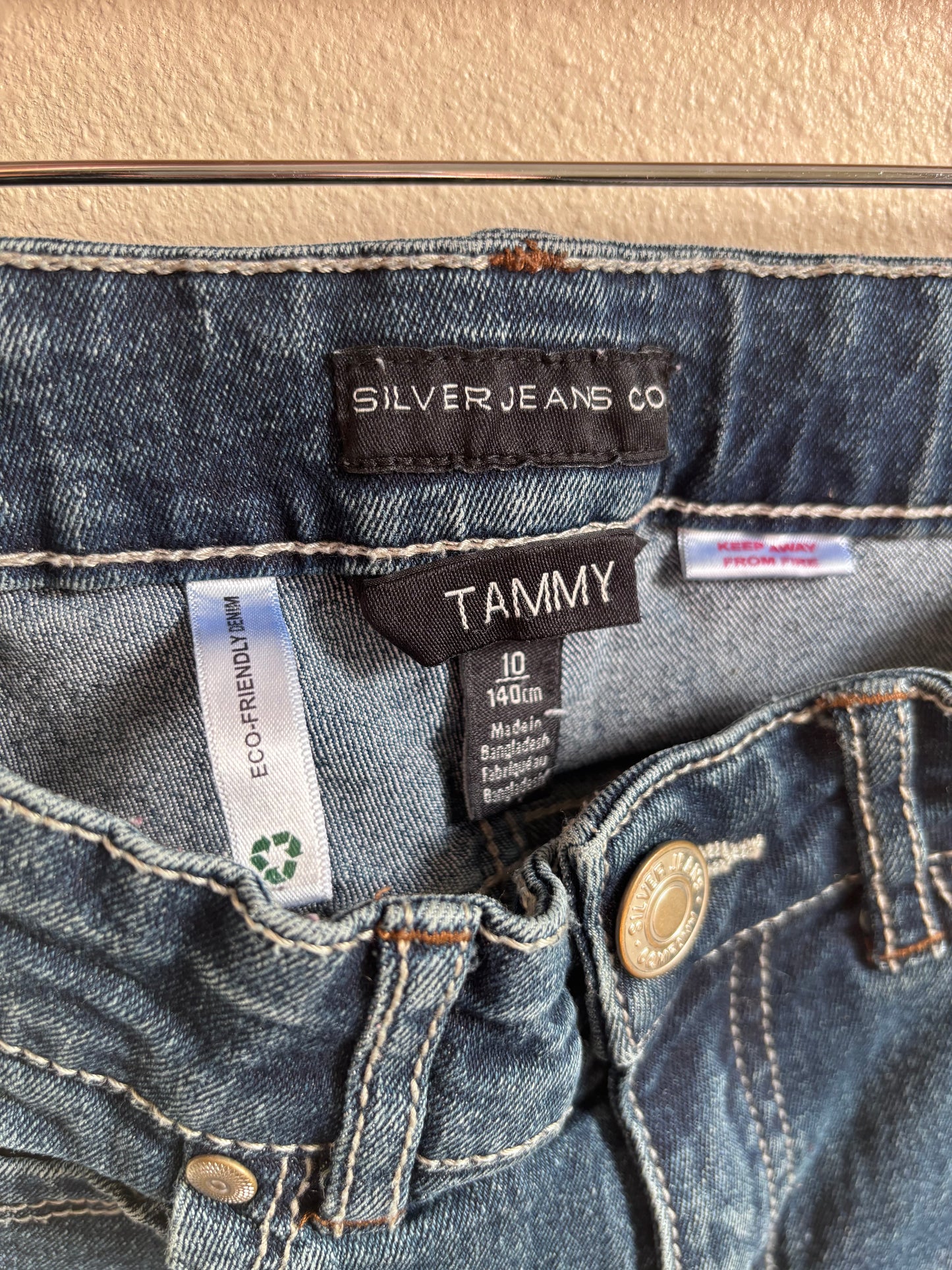 Girls Silver Denim Jeans (Pre-Loved)(10)