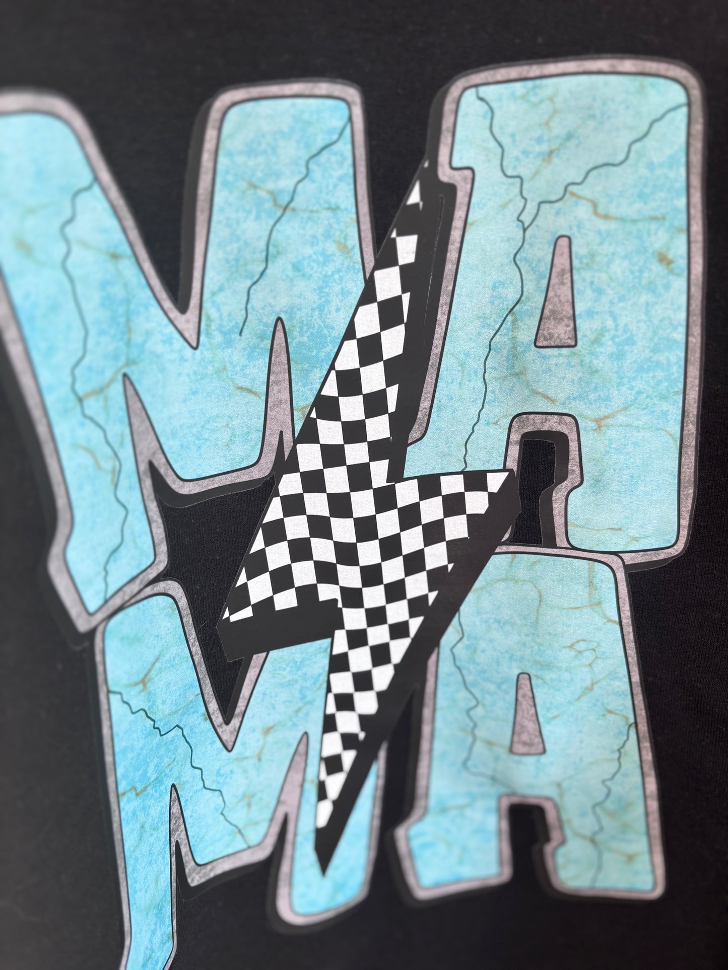 Turquoise Mama Crewneck Sweatshirt BLACK