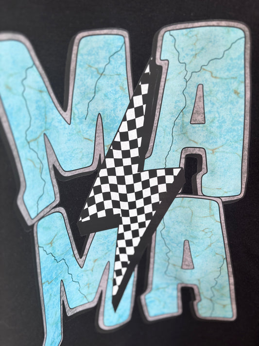 Turquoise Mama Crewneck Sweatshirt BLACK