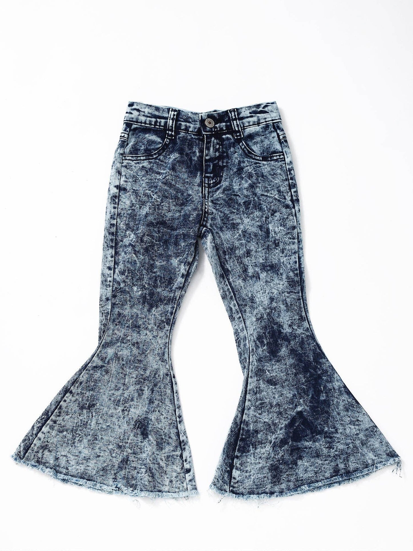 Washed Bell Bottom Jeans