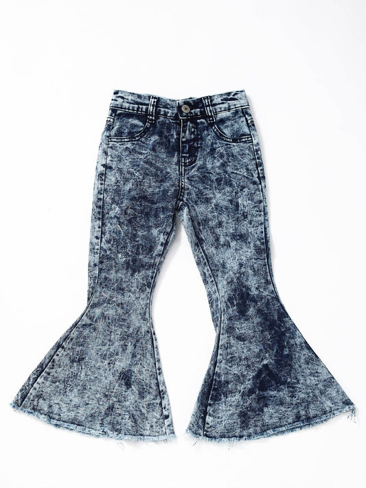 Washed Bell Bottom Jeans